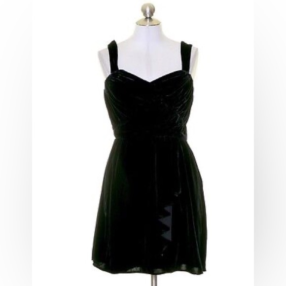 Express Dresses Express Black Velvet Draped Ruched Mini Dress Front Slit 200s Poshmark